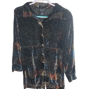 Hartman Studio Long Sleeve Button Front Collar Blouse Women’s Size M